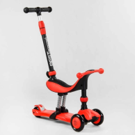 Самокат-велобег 3в1 Best Scooter трехколесный с подсветкой, красный BS-71899