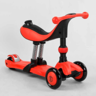 Самокат-велобег 3в1 Best Scooter трехколесный с подсветкой, красный BS-71899