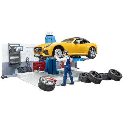 Игровой набор Bruder Автомастерская с фигуркой и аксессуарами 62110