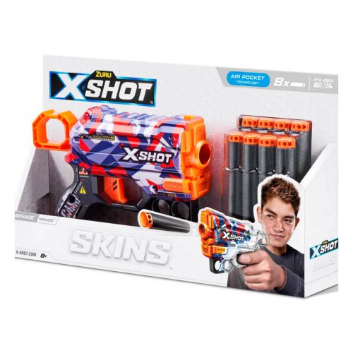 Бластер Zuru X-Shot Skins Menace Malice, 8 патронов 36515M