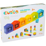 Cubika Деревянный конструктор "Цветные домики"(14866K)