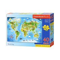 Пазлы Castorland 40maxi эл. Карта мира B-040117