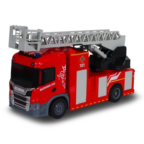 Автомодель TechnoDrive Big Truck Пожарная машина Scania (свет, звук, функция воды) 6407KS