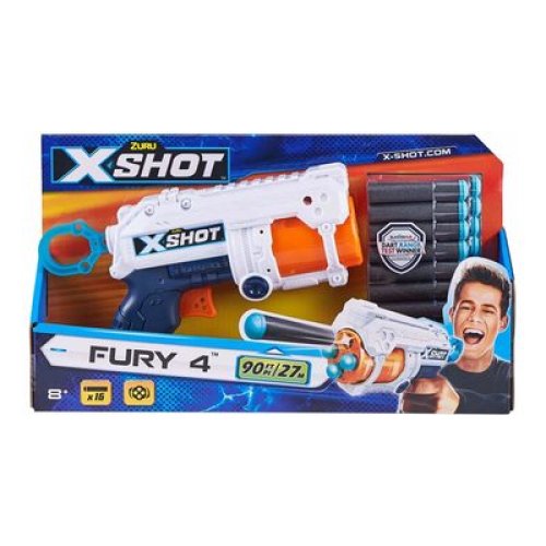 X-Shot Скорострельный бластер EXCEL FURY 4 (16 патронов) (36377Z)