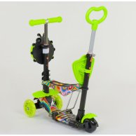 Самокат 5в1, PU колеса с подсветкой Best Scooter зеленый 33650