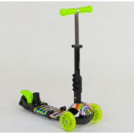 Самокат 5в1, PU колеса с подсветкой Best Scooter зеленый 33650