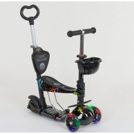 Самокат 5в1, PU колеса с подсветкой Best Scooter черный 35110