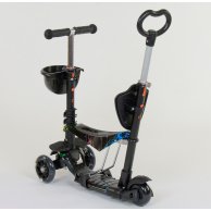 Самокат 5в1, PU колеса с подсветкой Best Scooter черный 35110
