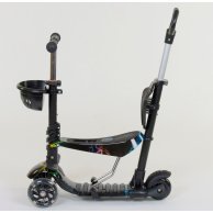Самокат 5в1, PU колеса с подсветкой Best Scooter черный 35110