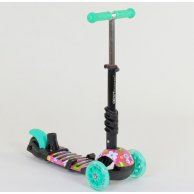 Детский самокат Best Scooter 5в1 PU колеса со светом, бирюзовый 43702