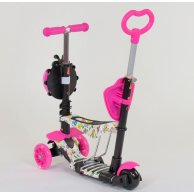 Самокат 5в1, PU колеса с подсветкой Best Scooter розовый 58420