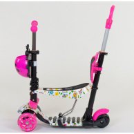 Самокат 5в1, PU колеса с подсветкой Best Scooter розовый 58420