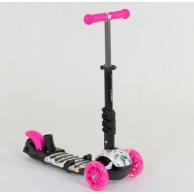 Самокат 5в1, PU колеса с подсветкой Best Scooter розовый 58420