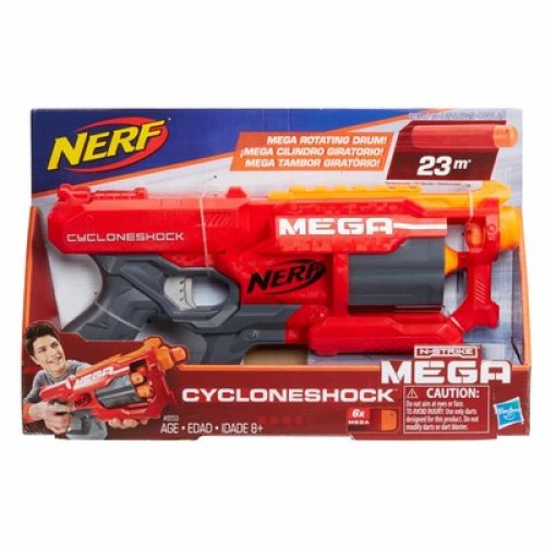 Бластер Hasbro Nerf Cycloneshock Циклон Нерф Мега, 6 патронов A9353