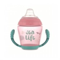Кружка непроливайка с мягким силиконовым носиком 230 мл Sea Life Canpol babies - розовая (56/501_pin