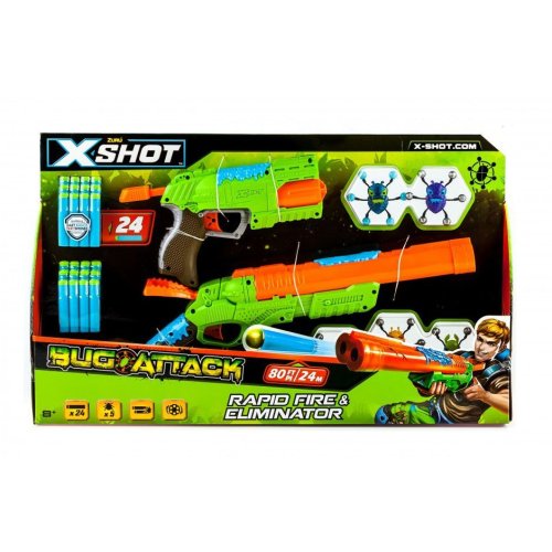 X -Shot Набор бластеров Огонь по жукам (2 вида оружия, 5 жуков, 24 патрона) 4804
