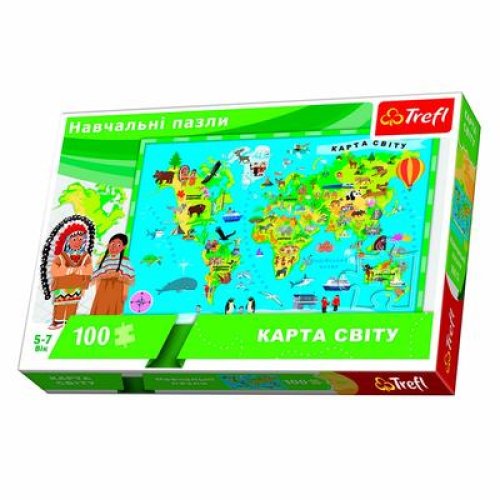 Пазлы учебные - "Карта мира" / Украинская версия / Trefl