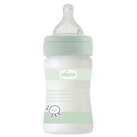 Бутылочка стеклянная Chicco Well-Being Colors соска силикон, 150мл, 0м+ 28711.31