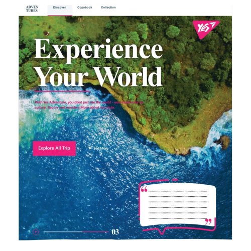 Тетрадь А5 96 Кл. YES Experience Your World (765562)
