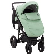 Коляска 2 в 1 Bair Mirello Plus кожа 100% Мята - черный MP-33/30