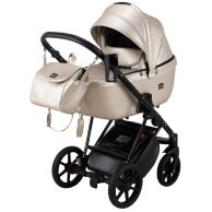 Коляска 2 в 1 Bair Infinity кожа 100% Light Beige Pearl (Светло-бежевый перламутр) BI-05