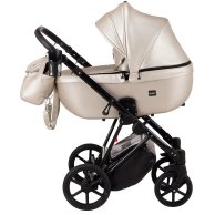 Коляска 2 в 1 Bair Infinity кожа 100% Light Beige Pearl (Светло-бежевый перламутр) BI-05