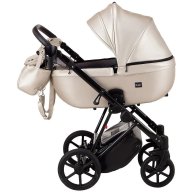 Коляска 2 в 1 Bair Infinity кожа 100% Light Beige Pearl (Светло-бежевый перламутр) BI-05