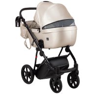 Коляска 2 в 1 Bair Infinity кожа 100% Light Beige Pearl (Светло-бежевый перламутр) BI-05