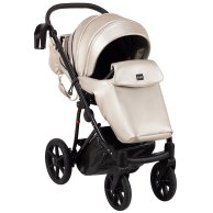 Коляска 2 в 1 Bair Infinity кожа 100% Light Beige Pearl (Светло-бежевый перламутр) BI-05
