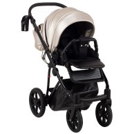 Коляска 2 в 1 Bair Infinity кожа 100% Light Beige Pearl (Светло-бежевый перламутр) BI-05