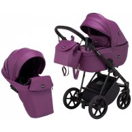 Коляска 2 в 1 Bair Infinity кожа 100% Purple (Фиолетовый) BI-07