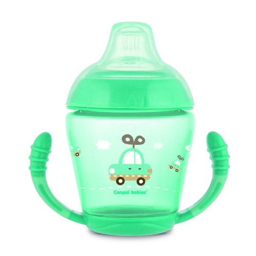 Кружка непроливайка с мягким силиконовым носиком Canpol babies Toys - бирюзовая 230 мл 56/502_tur
