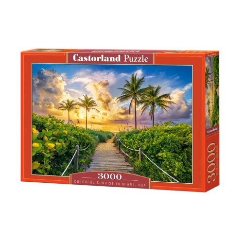 Пазлы Castorland Цветной восход солнца в Майами, США, 3000 деталей C-300617