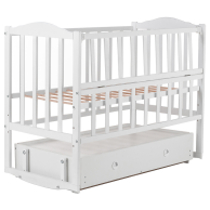 Кровать Babyroom Зайчонок ZL301 маятник, ящик, откидной бок, белая 624701