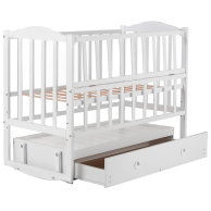 Кровать Babyroom Зайчонок ZL301 маятник, ящик, откидной бок, белая 624701