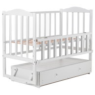 Кровать Babyroom Зайчонок ZL301 маятник, ящик, откидной бок, белая 624701