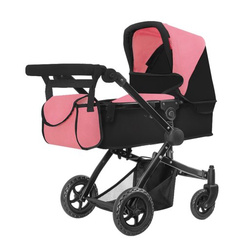 Коляска для куклы 2в1 Carrello Maestro с сумкой 9651B Peach Pink