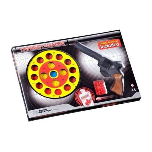 Игрушечный пистолет с мишенью Edison Giocattoli Target Game 28см 8-зарядный