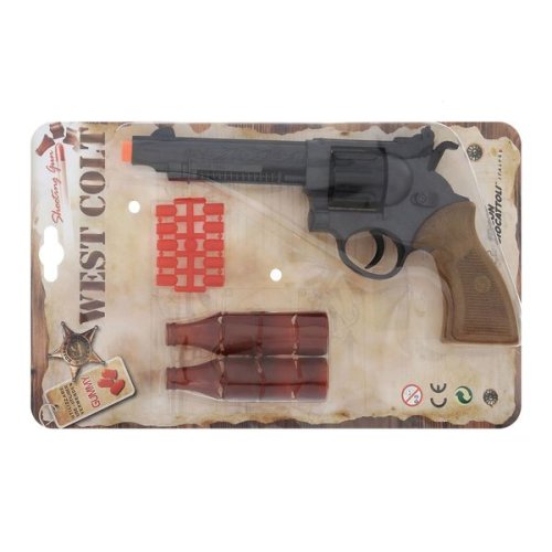 Игрушечный пистолет Edison Giocattoli West Colt 28см 8-зарядный с мишенью и пульками