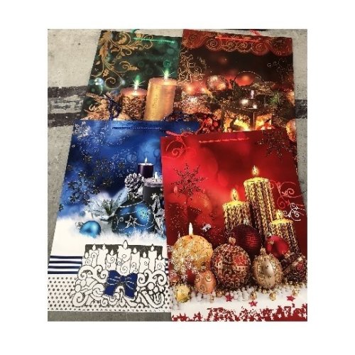 Пакет подарочный бумажный L "Christmas candle" 31*12*42см TL00031-L