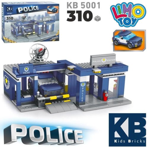 Конструктор Limo Toy Полицейский участок с машиной, 310 деталей KB 5001