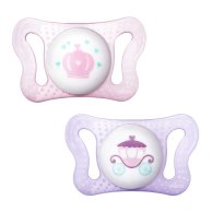 Пустышка Chicco Physio Micro силиконовая от 0 до 2 месяцев 2шт. (девочка) с футляром 75121.11