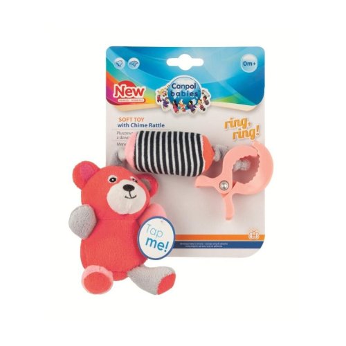 Игрушка плюшевая с колокольчиком Canpol babies BEARS 0+ коралл (68 / 054_cor)