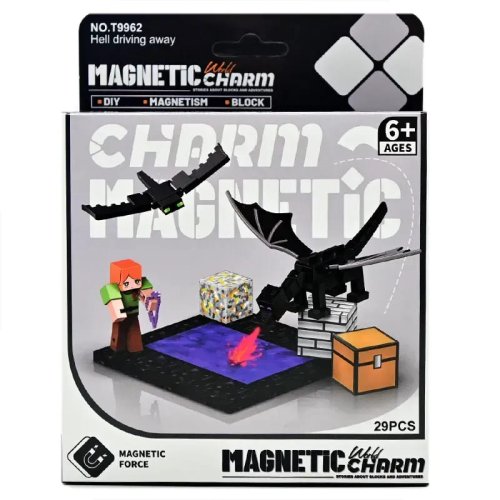 Магнитный конструктор блоки Minecraft Майнкрафт, 29 детали 9962