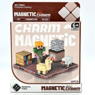 Магнитный конструктор блоки Minecraft Майнкрафт, 32 детали 9964
