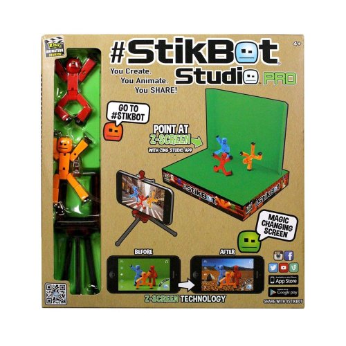 Игровой набор для анимационного творчества STIKBOT S1 – СТУДИЯ Z-SCREEN (2 экскл. фиг.,штатив,сцена)