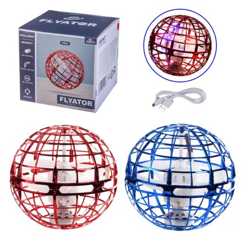 Летающий шар с RGB подсветкой, USB зарядка, 2 цвета 368