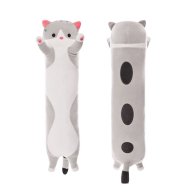 Мягкая игрушка-подушка Bambi Кот Батон, 90 см, серый K15226