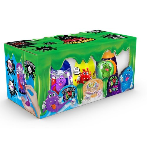 Вязкая масса "3 в 1" Magnetic Slime "," Fluffy Slime "," Crazy Slime Fluoric "рус