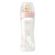 Бутылка стеклянная Chicco "ORIGINAL TOUCH" 240мл. медленный. поток от 0 мес 27720.10
